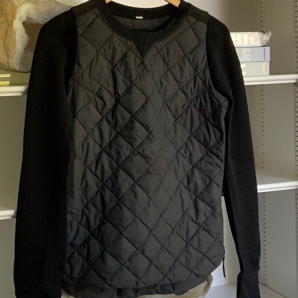 LuLuLemon Women’s Down Side-Zip Pullover Sz 6 in Black and Graphite